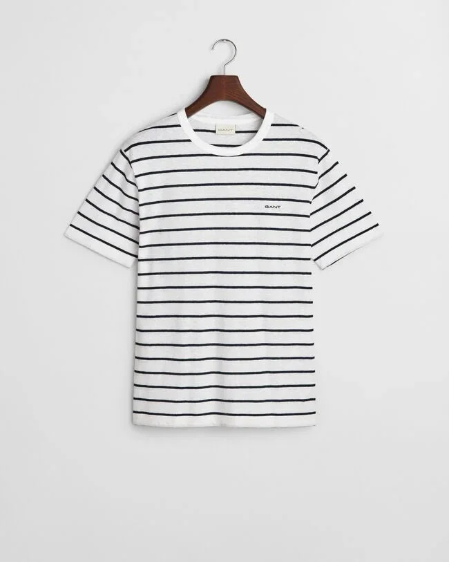 GANT Striped Cotton Linen T-Shirt